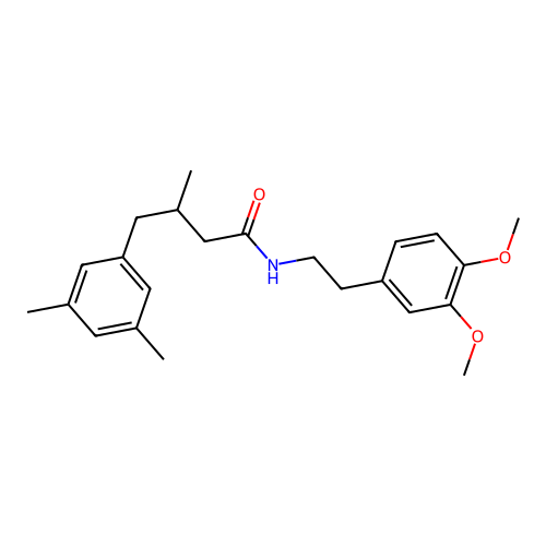 N-[2-(3,4-dimethoxyphenyl)ethyl]-4-(3,5-dimethylphenyl)-3-methylbutanamide structure