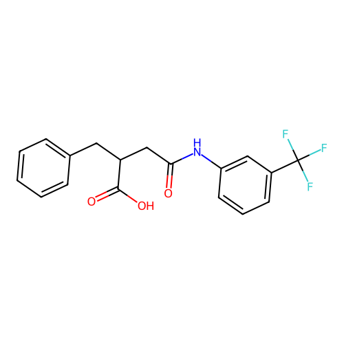 2-Benzyl-4-oxo-4-{[3-(trifluoromethyl)phenyl]amino}butanoic acid structure