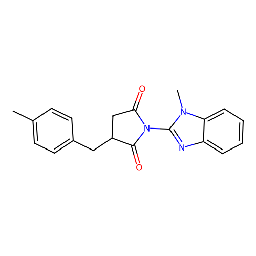 1-(1-methyl-1H-benzimidazol-2-yl)-3-(4-methylbenzyl)pyrrolidine-2,5-dione structure