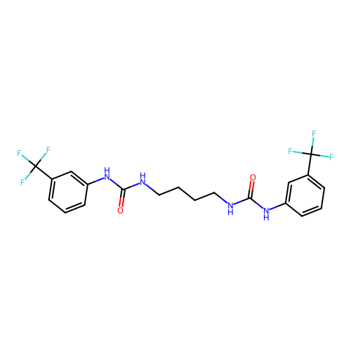 1,1'-Butane-1,4-diylbis{3-[3-(trifluoromethyl)phenyl]urea} structure