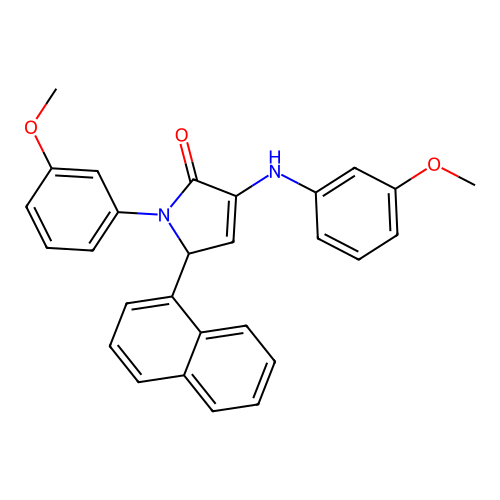 1-(3-methoxyphenyl)-3-[(3-methoxyphenyl)amino]-5-(naphthalen-1-yl)-1,5-dihydro-2H-pyrrol-2-one structure
