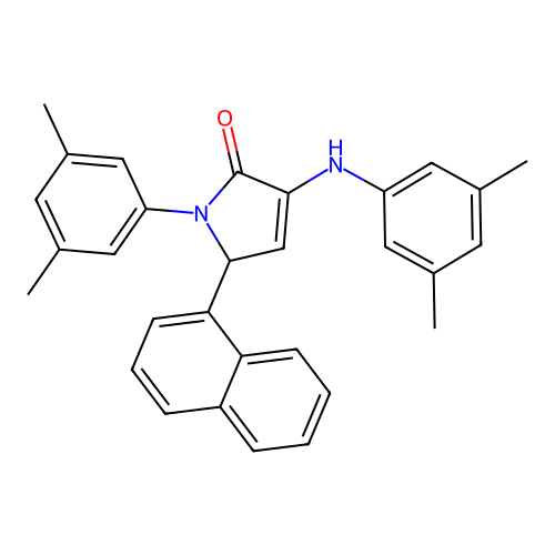 1-(3,5-dimethylphenyl)-3-[(3,5-dimethylphenyl)amino]-5-(naphthalen-1-yl)-1,5-dihydro-2H-pyrrol-2-one structure