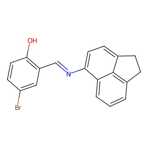 2-[(E)-Acenaphthen-5-yliminomethyl]-4-bromo-phenol structure