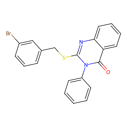 2-[(3-bromobenzyl)sulfanyl]-3-phenylquinazolin-4(3H)-one structure