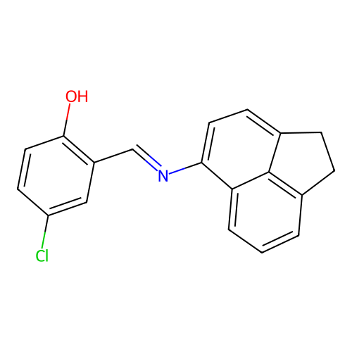 2-[(E)-Acenaphthen-5-yliminomethyl]-4-chloro-phenol structure