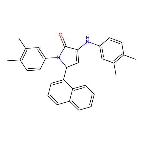 1-(3,4-dimethylphenyl)-3-[(3,4-dimethylphenyl)amino]-5-naphthalen-1-yl-5H-pyrrol-2-one structure
