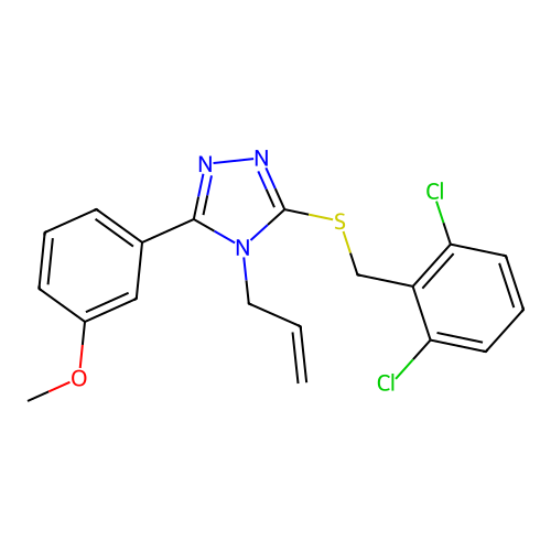 3-[(2,6-dichlorophenyl)methylsulfanyl]-5-(3-methoxyphenyl)-4-prop-2-enyl-1,2,4-triazole structure