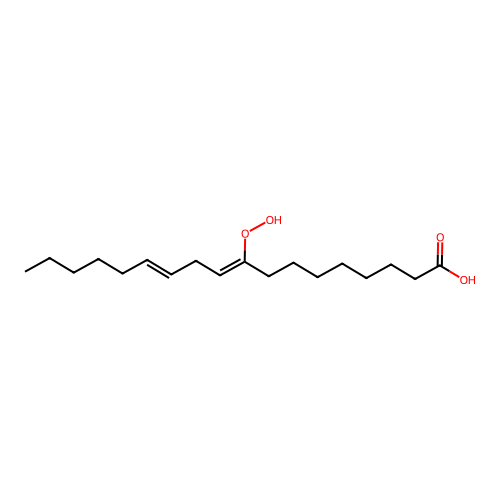 (9Z,12E)-9-hydroperoxyoctadeca-9,12-dienoic acid structure