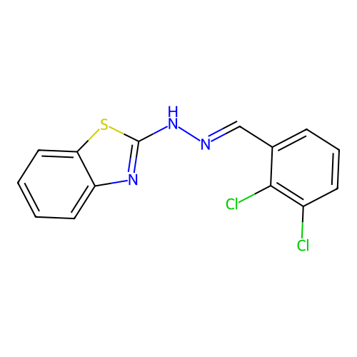 2-[(2E)-2-(2,3-dichlorobenzylidene)hydrazinyl]-1,3-benzothiazole structure