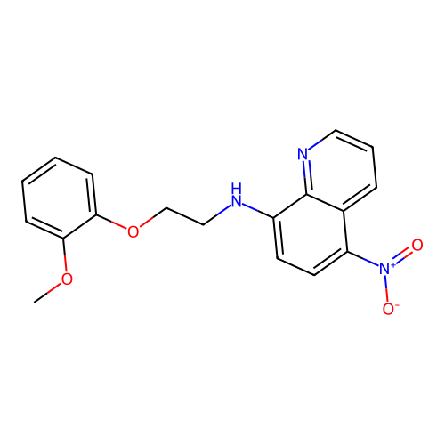 N-[2-(2-methoxyphenoxy)ethyl]-5-nitroquinolin-8-amine structure