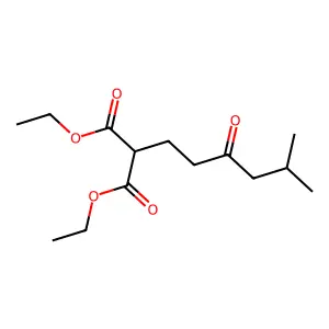 Diethyl (5-methyl-3-oxohexyl)propanedioate structure