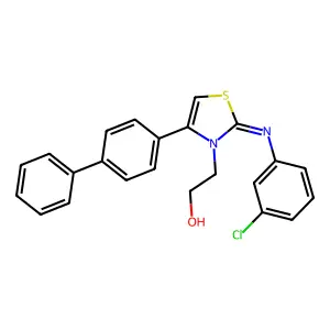 2-(4-[1,1'-biphenyl]-4-yl-2-[(3-chlorophenyl)imino]-1,3-thiazol-3(2H)-yl)ethanol structure