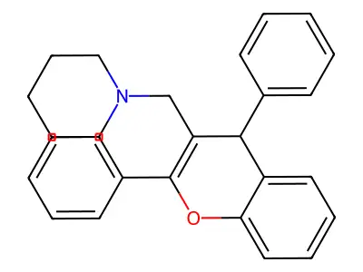 1-[(2,4-diphenyl-4H-chromen-3-yl)methyl]piperidine structure