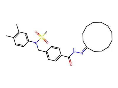 N-{4-[(2-cyclododecylidenehydrazino)carbonyl]benzyl}-N-(3,4-dimethylphenyl)methanesulfonamide structure