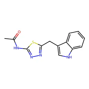 N-(5-(1H-Indol-3-ylmethyl)-1,3,4-thiadiazol-2-yl)acetamide structure