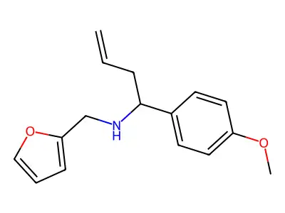 (1S)-N-(furan-2-ylmethyl)-1-(4-methoxyphenyl)but-3-en-1-amine structure