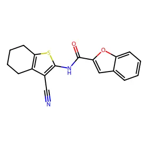 N-(3-cyano-4,5,6,7-tetrahydro-1-benzothiophen-2-yl)-1-benzofuran-2-carboxamide structure