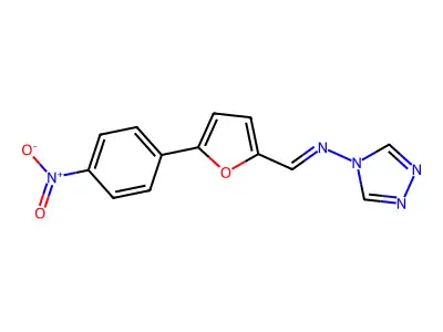 N-{(E)-[5-(4-nitrophenyl)furan-2-yl]methylidene}-4H-1,2,4-triazol-4-amine structure