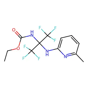 ethyl 2,2,2-trifluoro-1-[(6-methyl-2-pyridinyl)amino]-1-(trifluoromethyl)ethylcarbamate structure