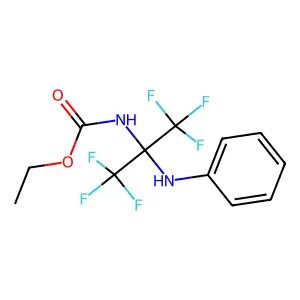 Ethyl (1,1,1,3,3,3-hexafluoro-2-(phenylamino)propan-2-yl)carbamate structure