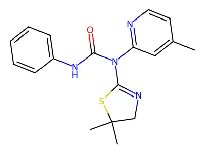 1-(5,5-dimethyl-4H-1,3-thiazol-2-yl)-1-(4-methylpyridin-2-yl)-3-phenylurea structure