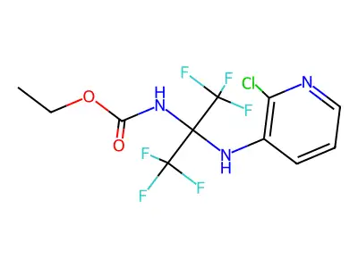ethyl N-[1-[(2-chloro-3-pyridyl)amino]-2,2,2-trifluoro-1-(trifluoromethyl)ethyl]carbamate structure