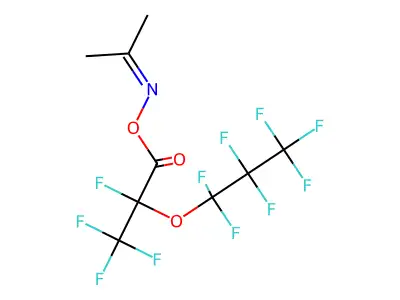 N-(1-methylethylidene)-N-{[2,3,3,3-tetrafluoro-2-(1,1,2,2,3,3,3-heptafluoropropoxy)propanoyl]oxy}amine structure