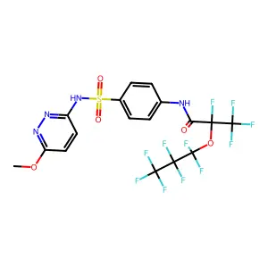 2-(Perfluoropropoxy)-N-{4-[(6-methoxy-3-pyridazinyl)sulfamoyl]phenyl}perfluoropropanamide structure