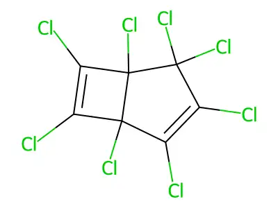 1,2,3,4,4,5,6,7-Octachlorobicyclo(3.2.0)hepta-2,6-diene structure