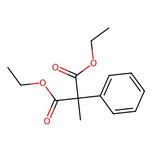 Propanedioic acid, 2-methyl-2-phenyl-, 1,3-diethyl ester structure