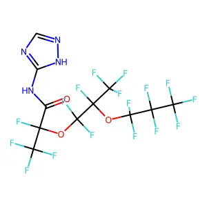 Propanamide, 2,3,3,3-tetrafluoro-2-[2-(perfluoropropoxy)perfluoropropoxy]-N-(1,2,4-triazol-3-yl)- structure
