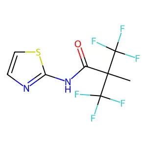 3,3,3-trifluoro-2-methyl-N-(1,3-thiazol-2-yl)-2-(trifluoromethyl)propanamide structure