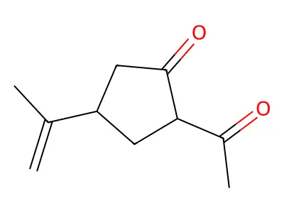 Cyclopentanone, 2-acetyl-4-(1-methylethenyl)- structure