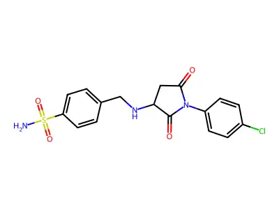 4-({[1-(4-Chlorophenyl)-2,5-dioxopyrrolidin-3-yl]amino}methyl)benzenesulfonamide structure