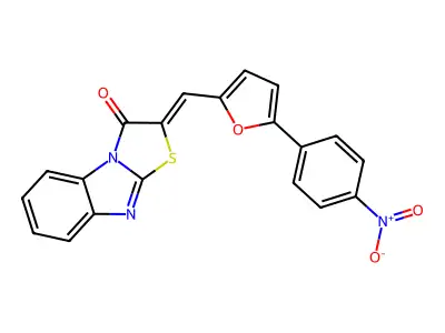 (2Z)-2-[[5-(4-nitrophenyl)furan-2-yl]methylidene]-[1,3]thiazolo[3,2-a]benzimidazol-1-one structure