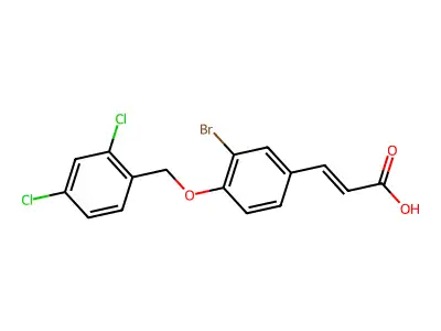 3-[3-Bromo-4-[(2,4-dichlorophenyl)methoxy]phenyl]-2-propenoic acid structure