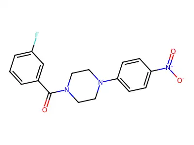 (3-Fluorophenyl)-[4-(4-nitrophenyl)piperazin-1-yl]methanone structure