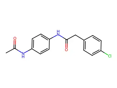 N-(4-acetamidophenyl)-2-(4-chlorophenyl)acetamide structure
