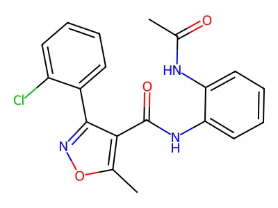 N-(2-acetamidophenyl)-3-(2-chlorophenyl)-5-methyl-1,2-oxazole-4-carboxamide structure