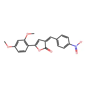 (3Z)-5-(2,4-dimethoxyphenyl)-3-[(4-nitrophenyl)methylidene]furan-2-one structure