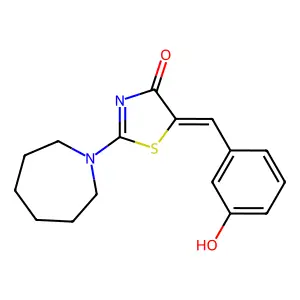 (5Z)-2-(azepan-1-yl)-5-[(3-hydroxyphenyl)methylidene]-1,3-thiazol-4-one structure