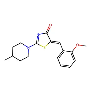 (5Z)-5-[(2-methoxyphenyl)methylidene]-2-(4-methylpiperidin-1-yl)-1,3-thiazol-4-one structure