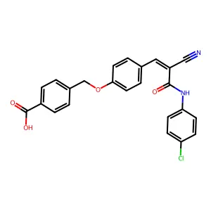 4-[(4-{2-[(4-chlorophenyl)carbamoyl]-2-cyanoeth-1-en-1-yl}phenoxy)methyl]benzoic acid structure