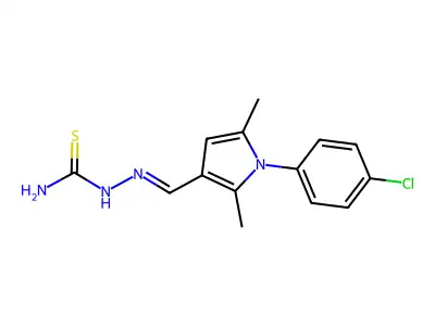 [(E)-[1-(4-chlorophenyl)-2,5-dimethylpyrrol-3-yl]methylideneamino]thiourea structure
