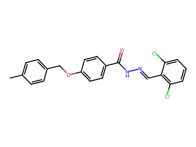 N-[(2,6-dichlorophenyl)methylideneamino]-4-[(4-methylphenyl)methoxy]benzamide structure
