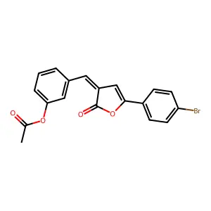 3-{(E)-[5-(4-bromophenyl)-2-oxofuran-3(2H)-ylidene]methyl}phenyl acetate structure