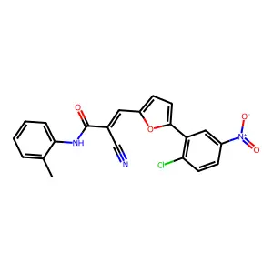 (2Z)-3-[5-(2-chloro-5-nitrophenyl)furan-2-yl]-2-cyano-N-(2-methylphenyl)prop-2-enamide structure