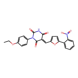 (5E)-1-(4-ethoxyphenyl)-5-[[5-(2-nitrophenyl)furan-2-yl]methylidene]-1,3-diazinane-2,4,6-trione structure