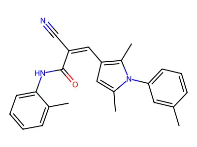 (2Z)-2-cyano-3-[2,5-dimethyl-1-(3-methylphenyl)-1H-pyrrol-3-yl]-N-(2-methylphenyl)prop-2-enamide structure