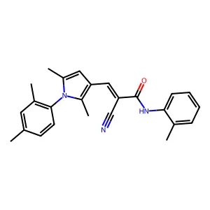 (2Z)-2-cyano-3-[1-(2,4-dimethylphenyl)-2,5-dimethyl-1H-pyrrol-3-yl]-N-(2-methylphenyl)prop-2-enamide structure